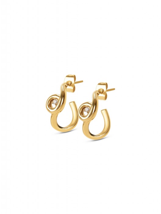 Brincos One Infinity Twisted Gold