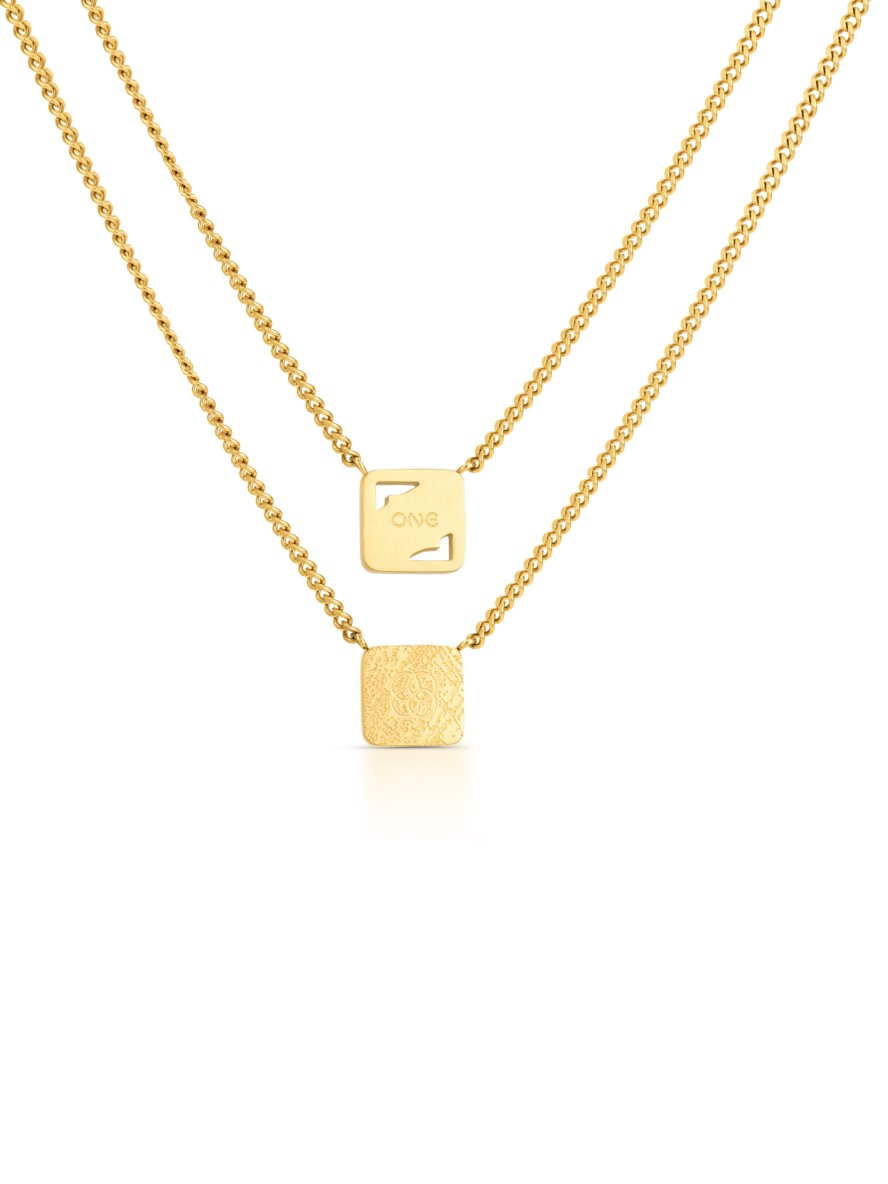 Colar One Men Escapulário Shield Gold