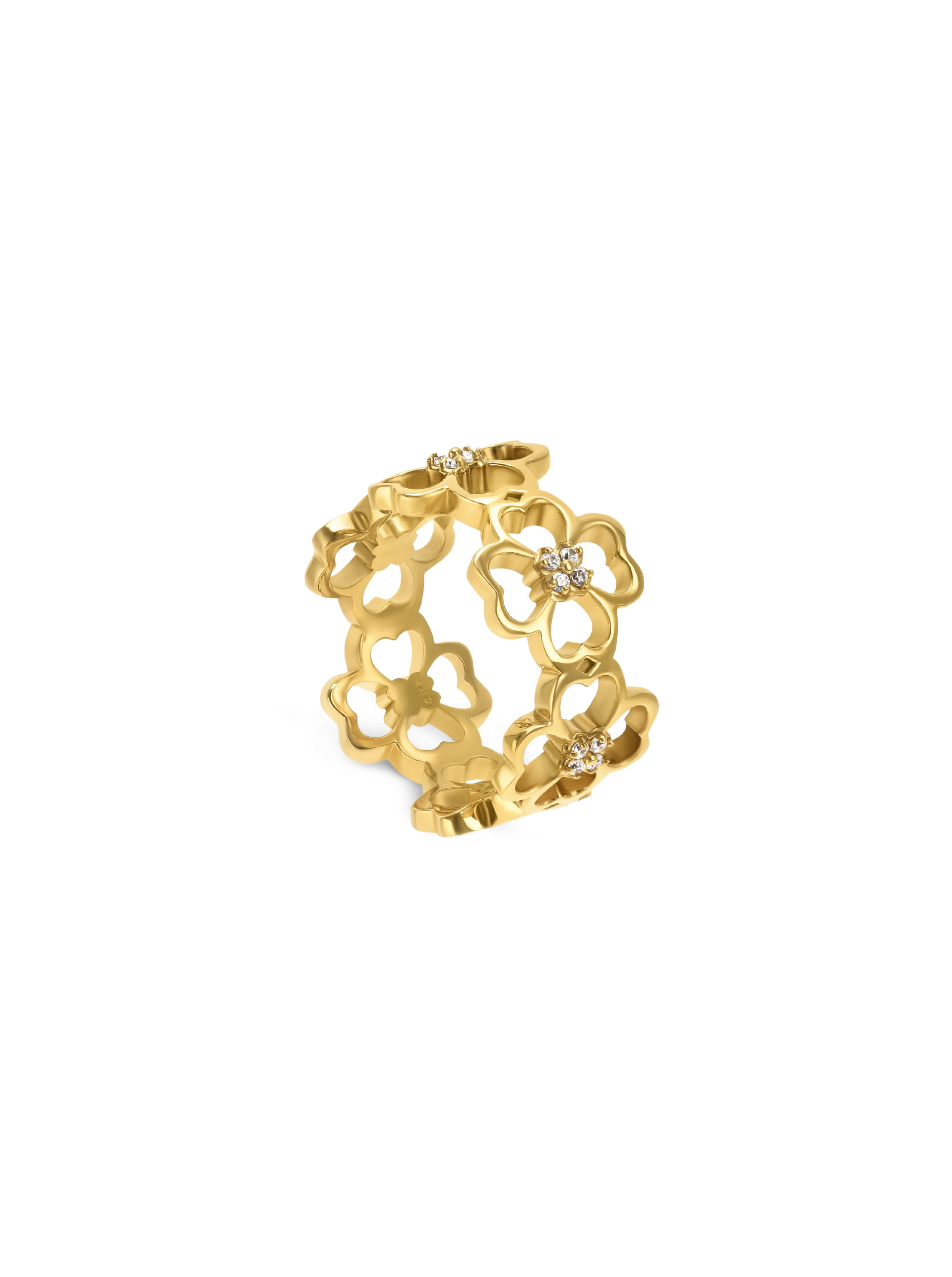 Anel One Bliss Crystal Gold