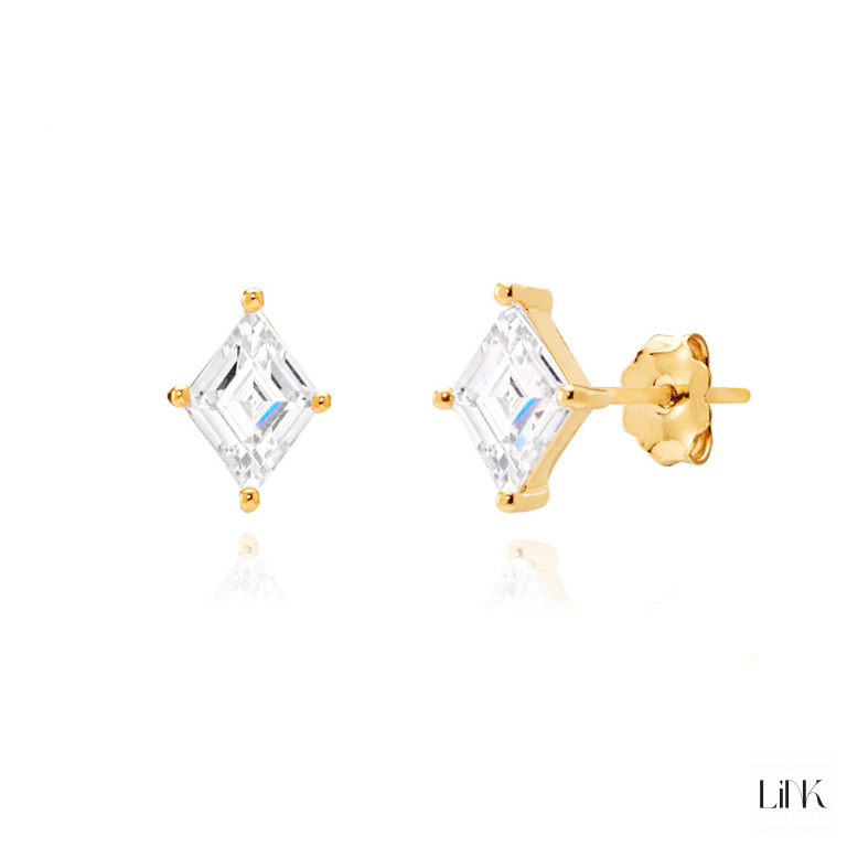 Brincos Prata Dourada Link Light