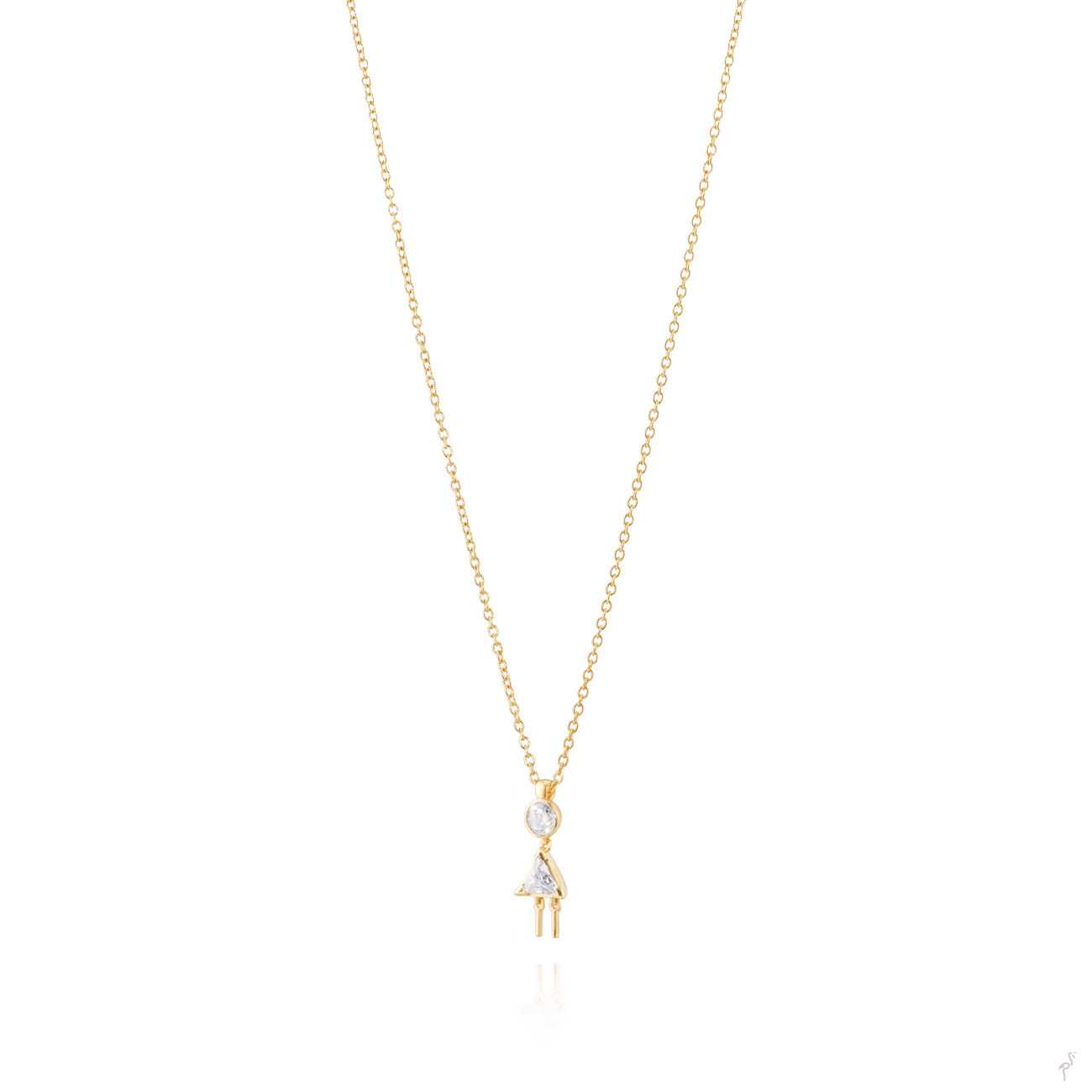 Colar Prata Link Dourado Menina
