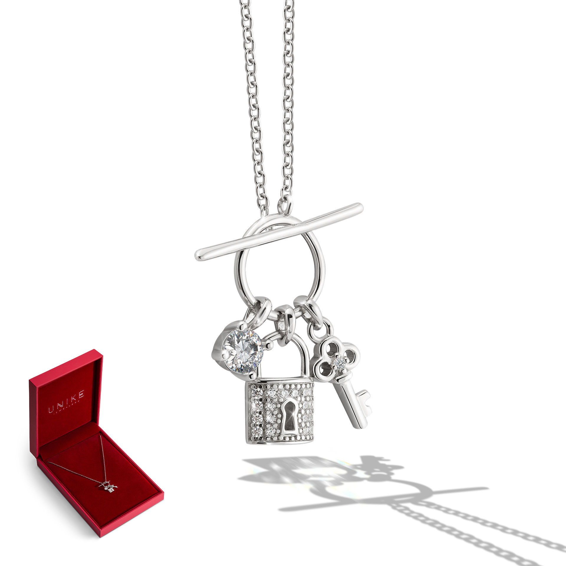 Produto | Colar Unike Valentines Key and Locket Silver | Carriço's ...