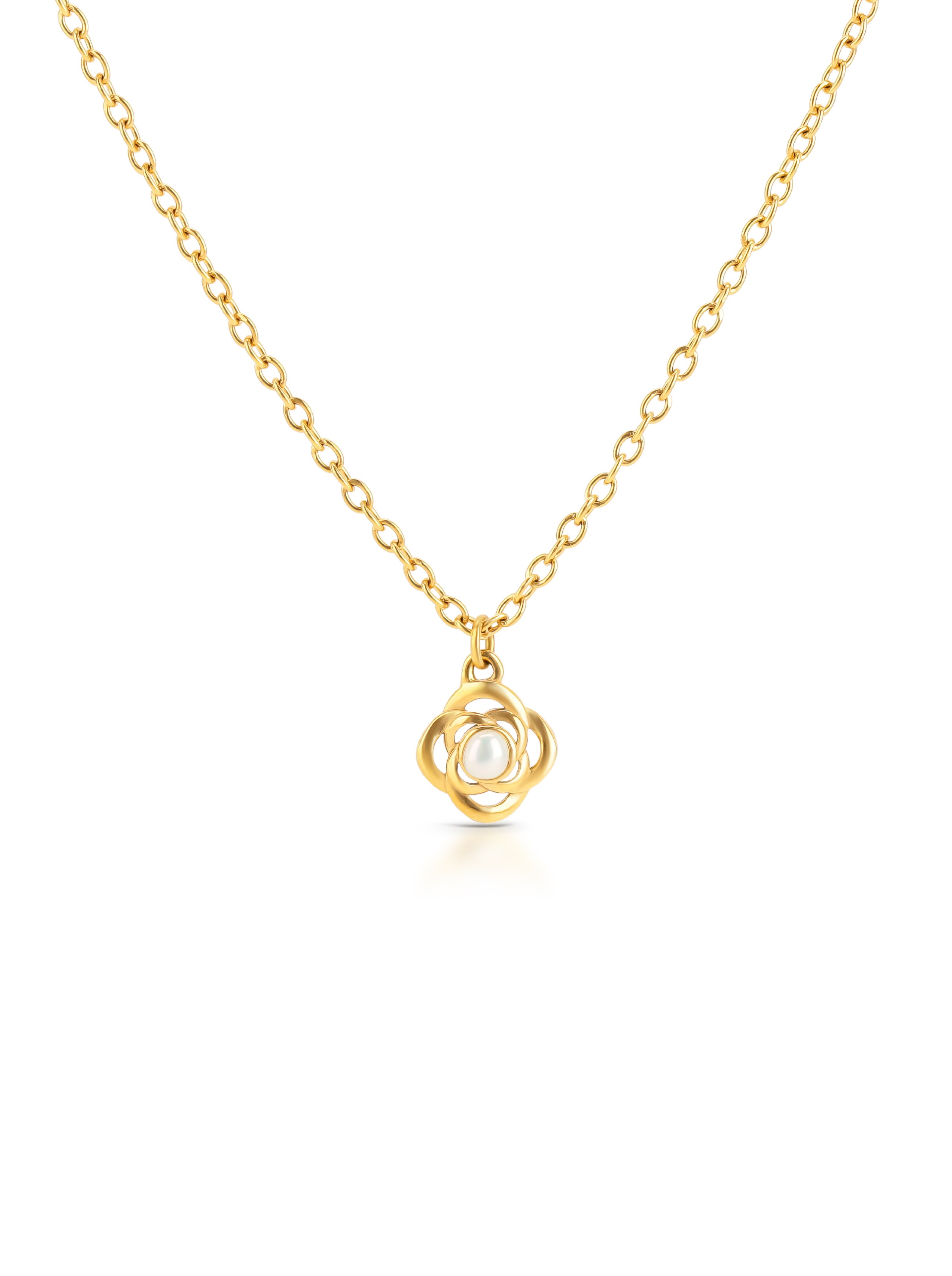 Colar One Rose Petite Pearl Gold