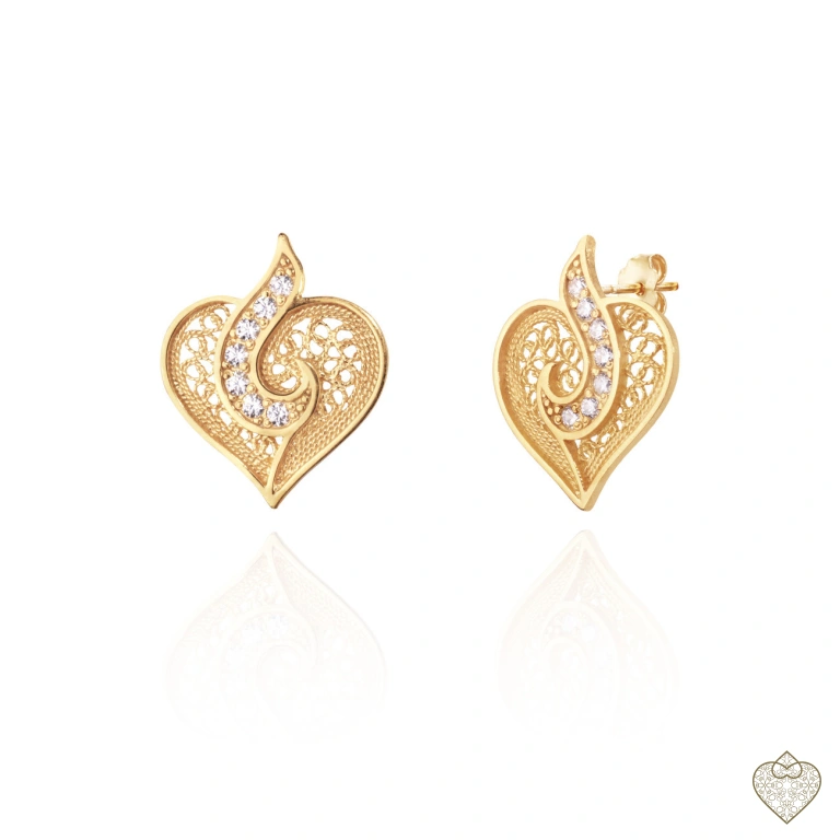 Brincos Prata Saudade Filigrana c/Zircónias