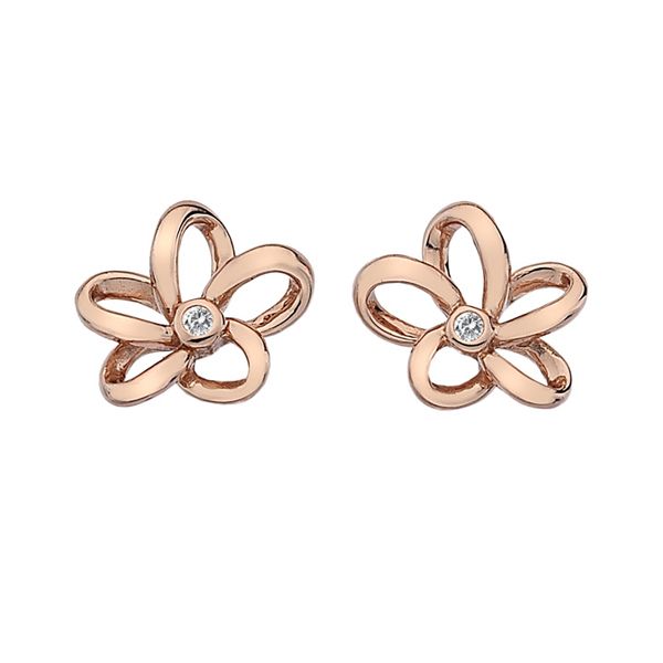 Brincos Prata Hot Diamonds Plumeria Stud